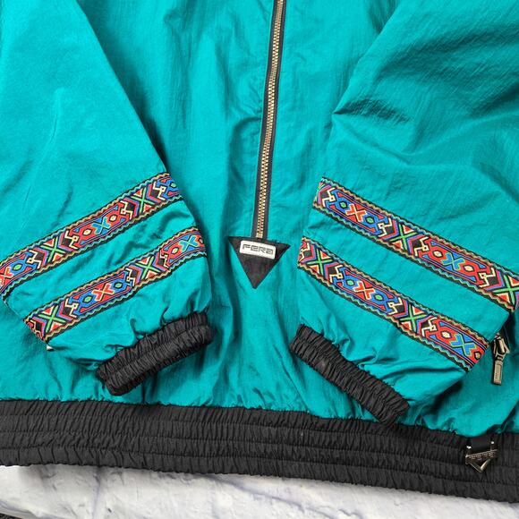 Vintage Eighties Ladies Fera Ski Jacket Teal Embroidered Trim Hong Kong size 12 - Picture 11 of 16